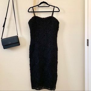 H&M Black Lace Spaghetti Strap Sheath Dress